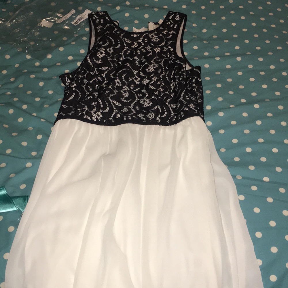 Black and white semi formal dress